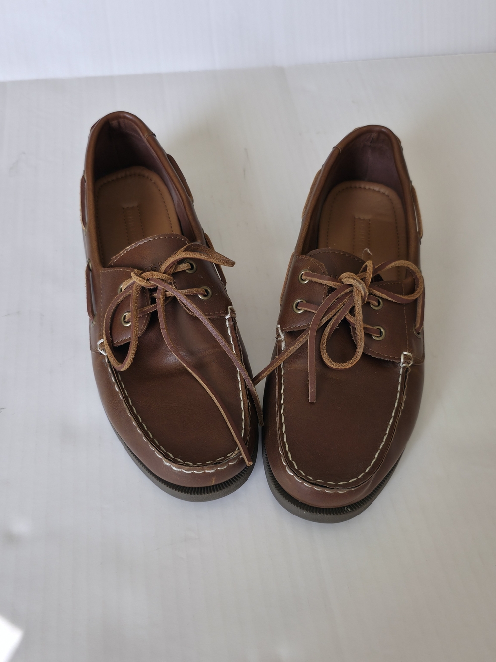 Tommy Hilfiger Brown Boat Shoes Nautical 2-eyelet Moccasin Costal Preppy Casual